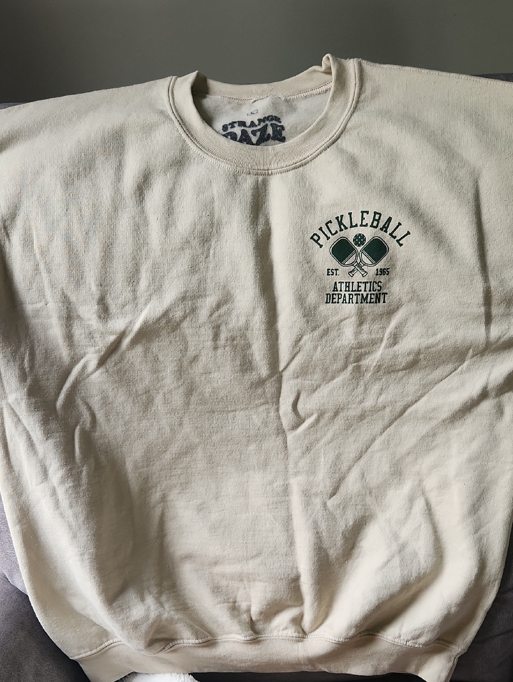 Men/Women's Pickleball Athletics Department Cream Graphic Sweatshirt